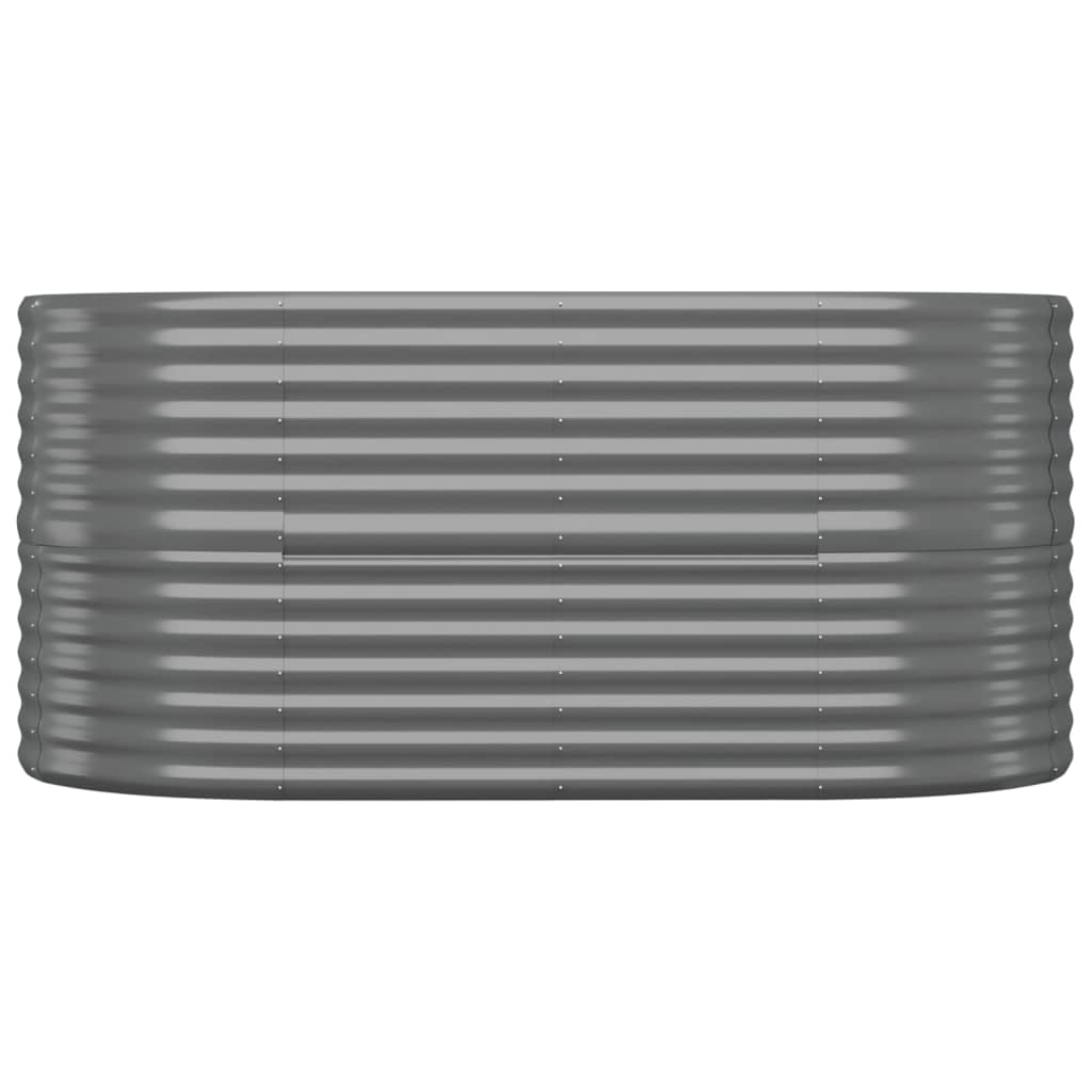 Fioriera rialzata per aiuola fioriere fioriere terrazza giardino giardino acciaio verniciato a polvere 152 x 80 x 68 cm grigio 02_0039586