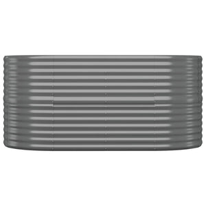 Fioriera rialzata per aiuola fioriere fioriere terrazza giardino giardino acciaio verniciato a polvere 152 x 80 x 68 cm grigio 02_0039586