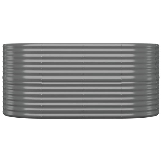 Fioriera rialzata per aiuola fioriere fioriere terrazza giardino giardino acciaio verniciato a polvere 152 x 80 x 68 cm grigio 02_0039586