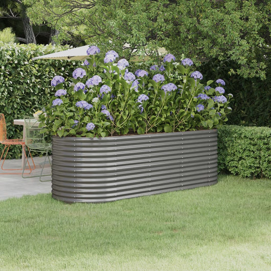 Letto Giardino Acciaio Verniciato a Polvere 224x80x68 cm Grigio