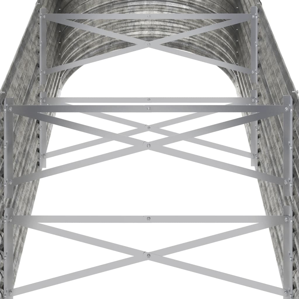 Letto Giardino Acciaio Zincato 224x80x68cm Argento 318957