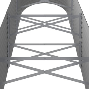 Letto Giardino Acciaio Verniciato a Polvere 296x80x68 cm Grigio