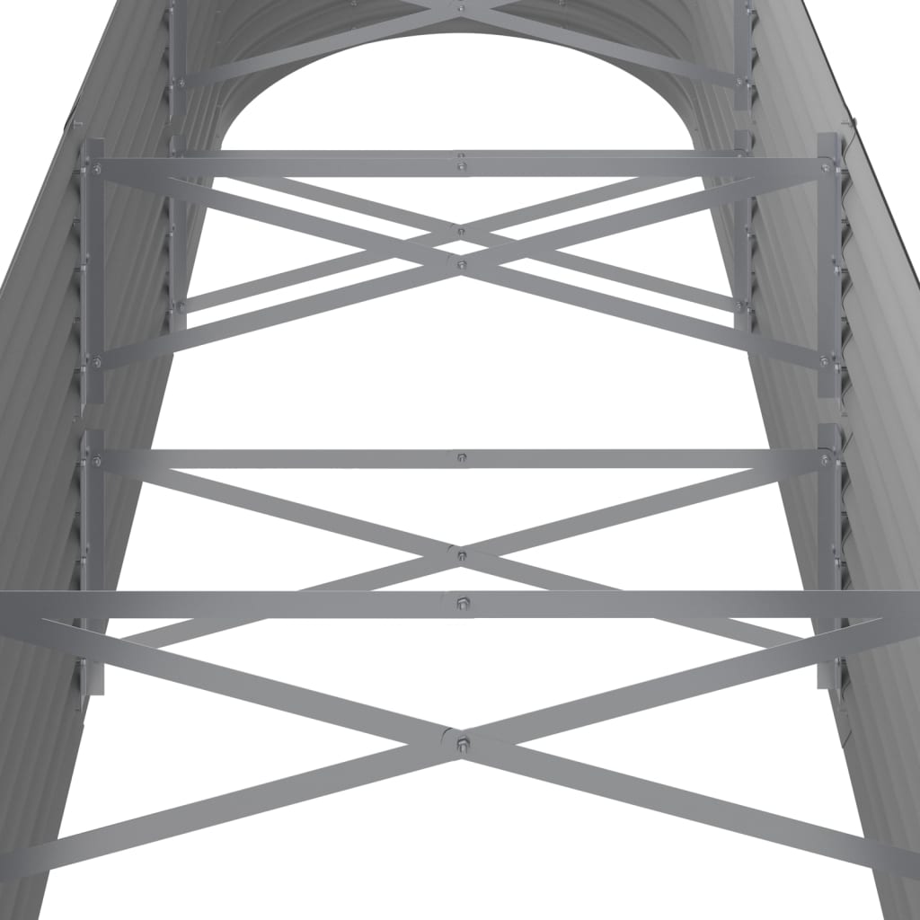 Letto Giardino Acciaio Zincato 296x80x68 cm Grigio 318959