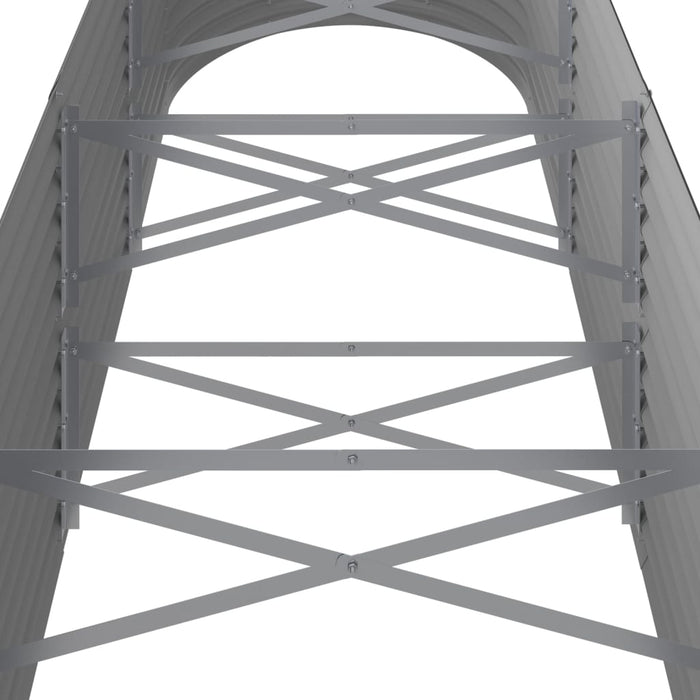 Letto Giardino Acciaio Zincato 296x80x68 cm Grigio 318959