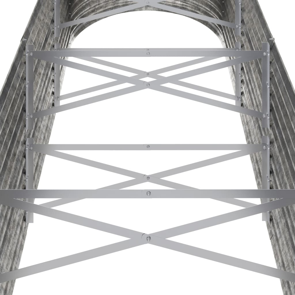 Vassoio per fioriera aiuola rialzata piante fiori terrazza giardino giardino argento acciaio verniciato a polvere Argento 02_0039720