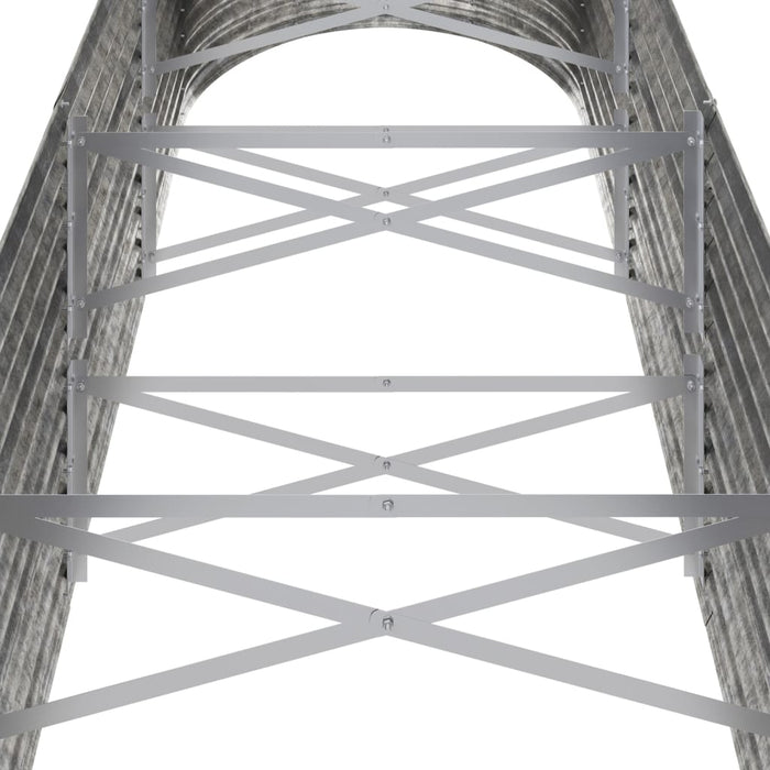 Vassoio per fioriera aiuola rialzata piante fiori terrazza giardino giardino argento acciaio verniciato a polvere Argento 02_0039720