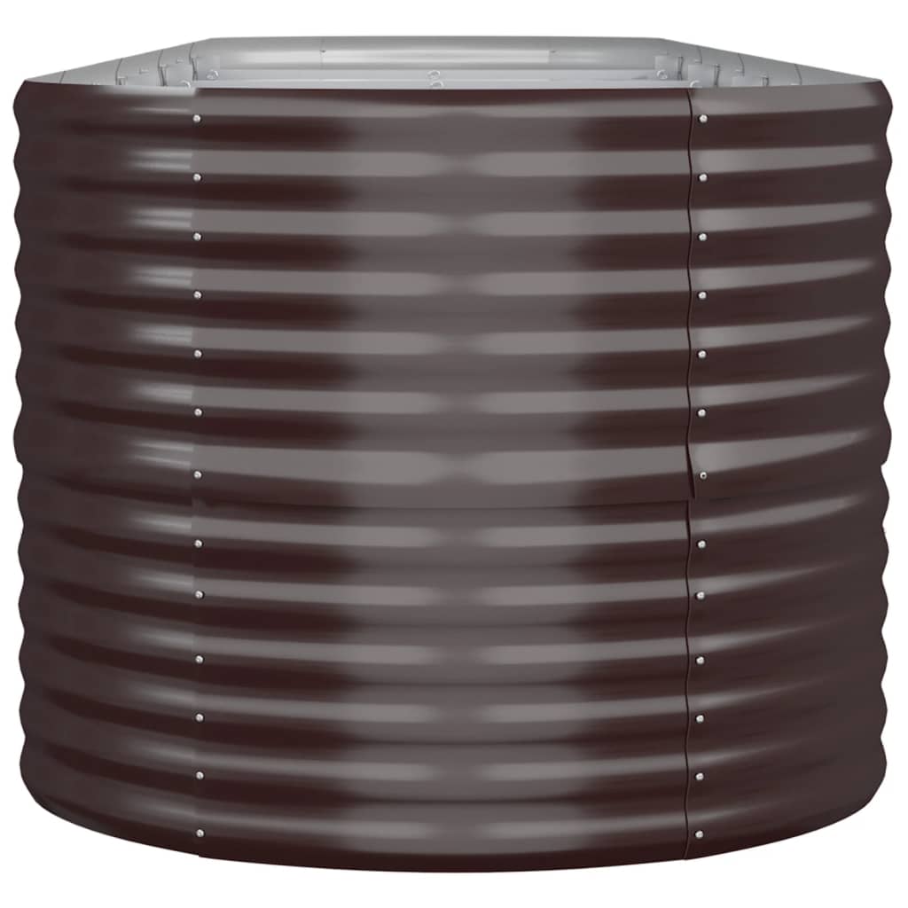 Fioriera rialzata vassoio piante fiori terrazza giardino giardino acciaio verniciato a polvere marrone 02_0039502