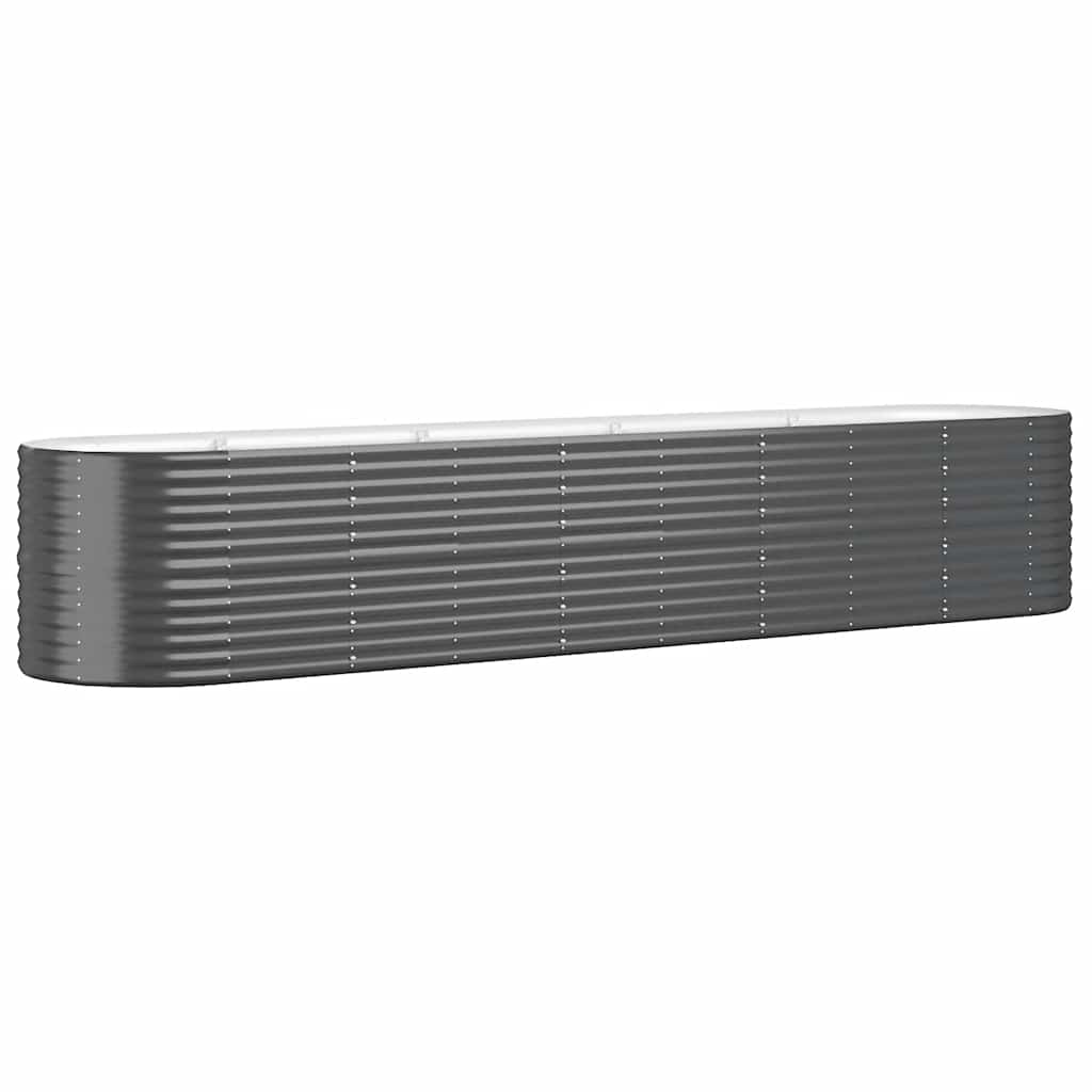 Letto da Giardino in Acciaio a Polvere 368x80x68 cm Antracite