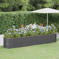 Letto da Giardino in Acciaio a Polvere 368x80x68 cm Antracite