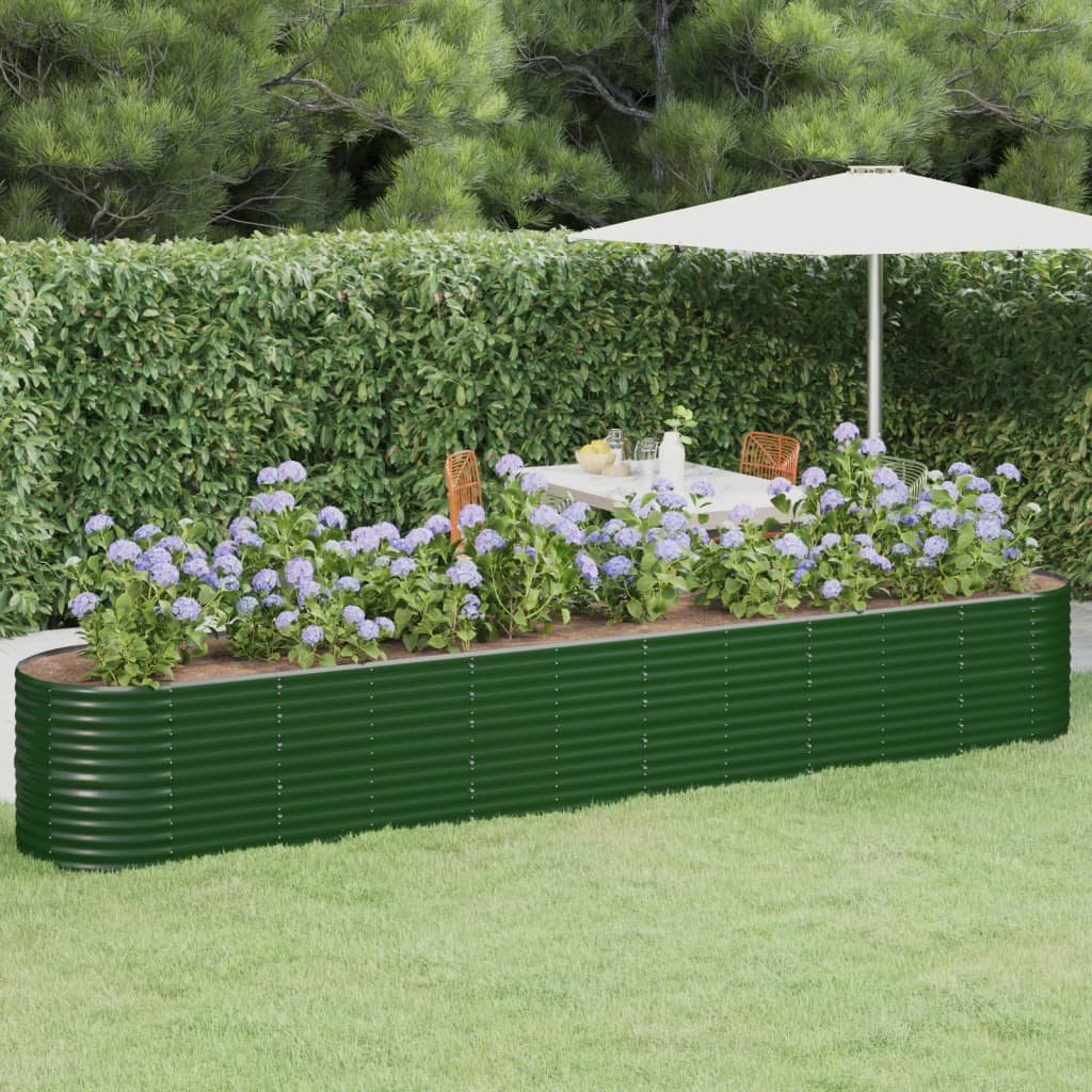 Letto Giardino Acciaio Zincato 440x80x68 cm Verde 318968