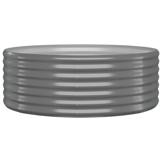 Vassoio per fioriera aiuola rialzata piante fiori terrazza giardino giardino acciaio verniciato a polvere 100 x 100 x 36 cm grigio 02_0039568