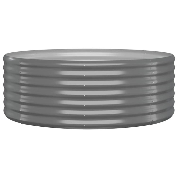 Vassoio per fioriera aiuola rialzata piante fiori terrazza giardino giardino acciaio verniciato a polvere 100 x 100 x 36 cm grigio 02_0039568