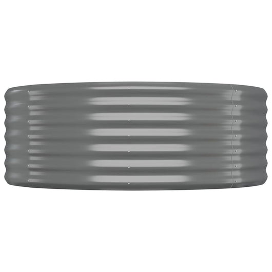 Vassoio per fioriera aiuola rialzata piante fiori terrazza giardino giardino acciaio verniciato a polvere 100 x 100 x 36 cm grigio 02_0039568