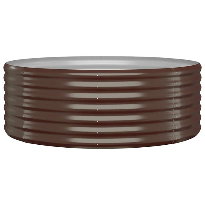 Letto Giardino Acciaio Verniciato Polvere 100x100x36cm Marrone