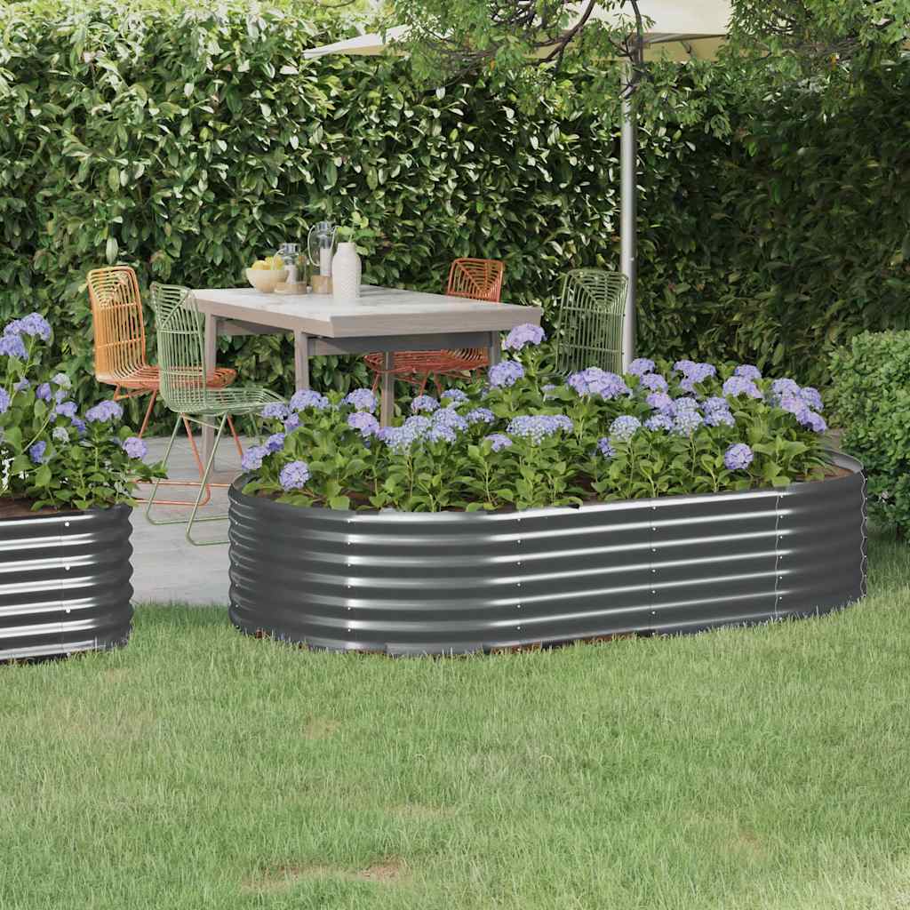 Vaso Giardino Acciaio Verniciato Polvere 175x100x36cm Antracite cod mxl 46276
