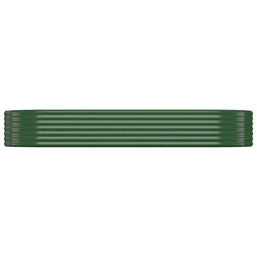 Vassoio per fioriera aiuola rialzata piante fiori terrazza giardino giardino acciaio verniciato a polvere 249 x 100 x 36 cm verde 02_0039609