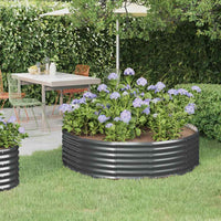 Vaso Giardino Acciaio Verniciato Polvere 140x140x36cm Antracite cod mxl 53919