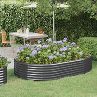 Vaso Giardino Acciaio Verniciato Polvere 214x140x36cm Antracite cod mxl 39883