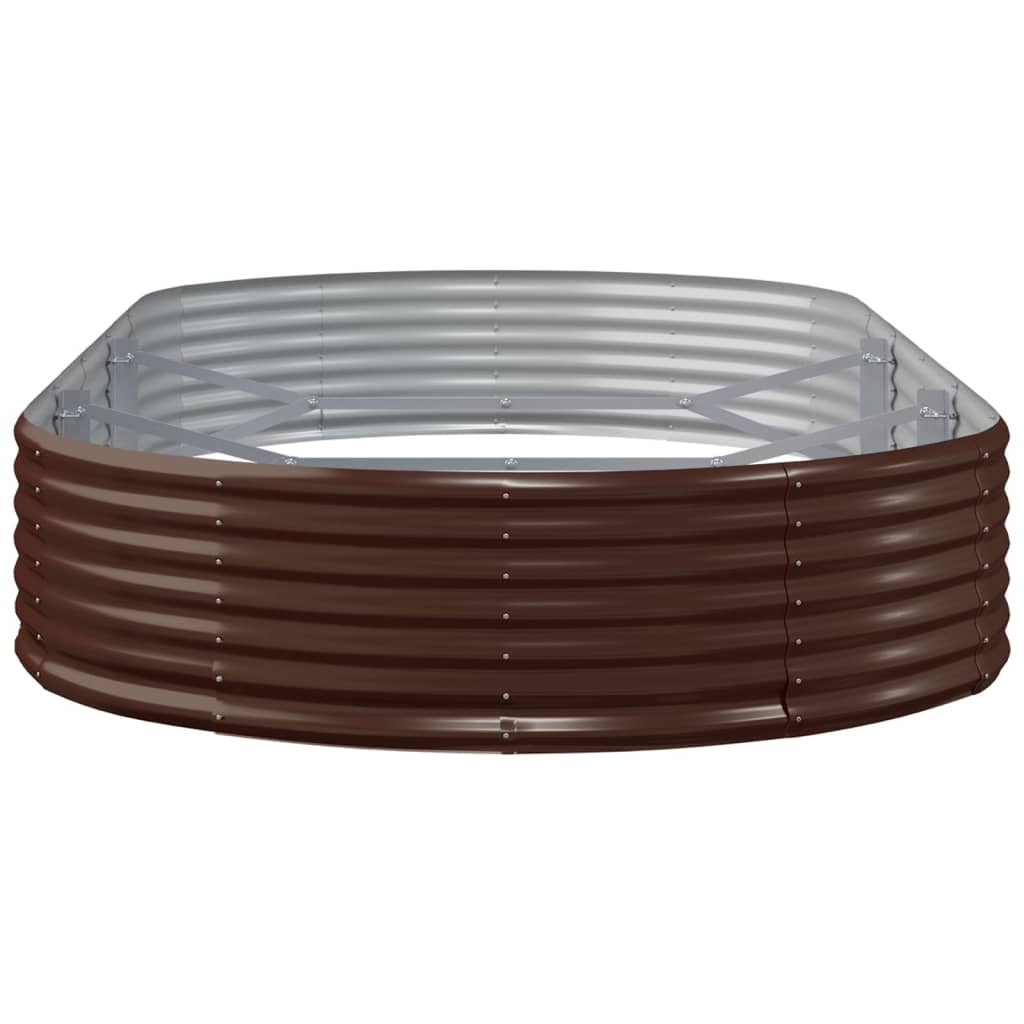 Letto Giardino Acciaio Zincato 296x140x36 cm Marrone 319030