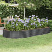 Letto Rialzato da Giardino in Acciaio Zincato 296x140x36 cm Antracite 319031