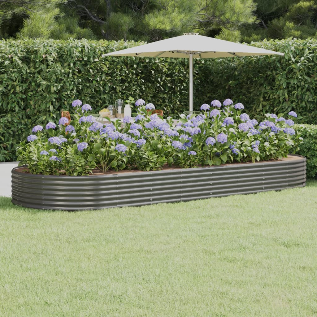 Vaso Giardino Acciaio Verniciato a Polvere 373x140x36 cm Grigio cod mxl 66666