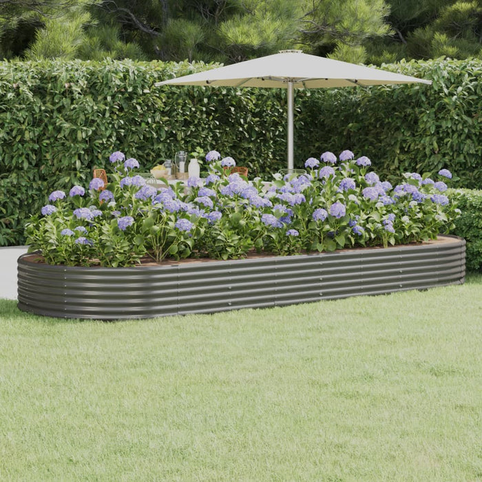 Vaso Giardino Acciaio Verniciato a Polvere 373x140x36 cm Grigio cod mxl 66666