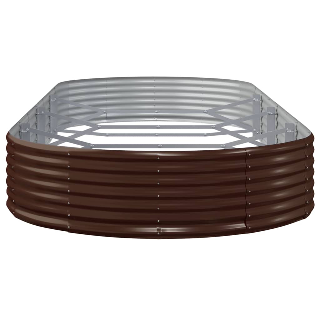 Letto Giardino Acciaio Zincato 373x140x36 cm Marrone 319035