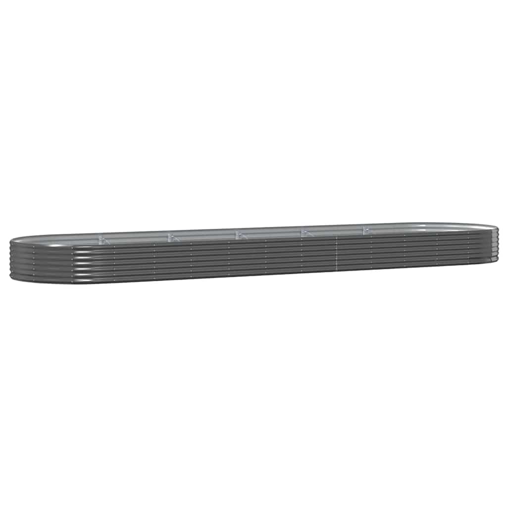 Vaso Giardino Acciaio Verniciato Polvere 523x140x36cm Antracite cod mxl 66614