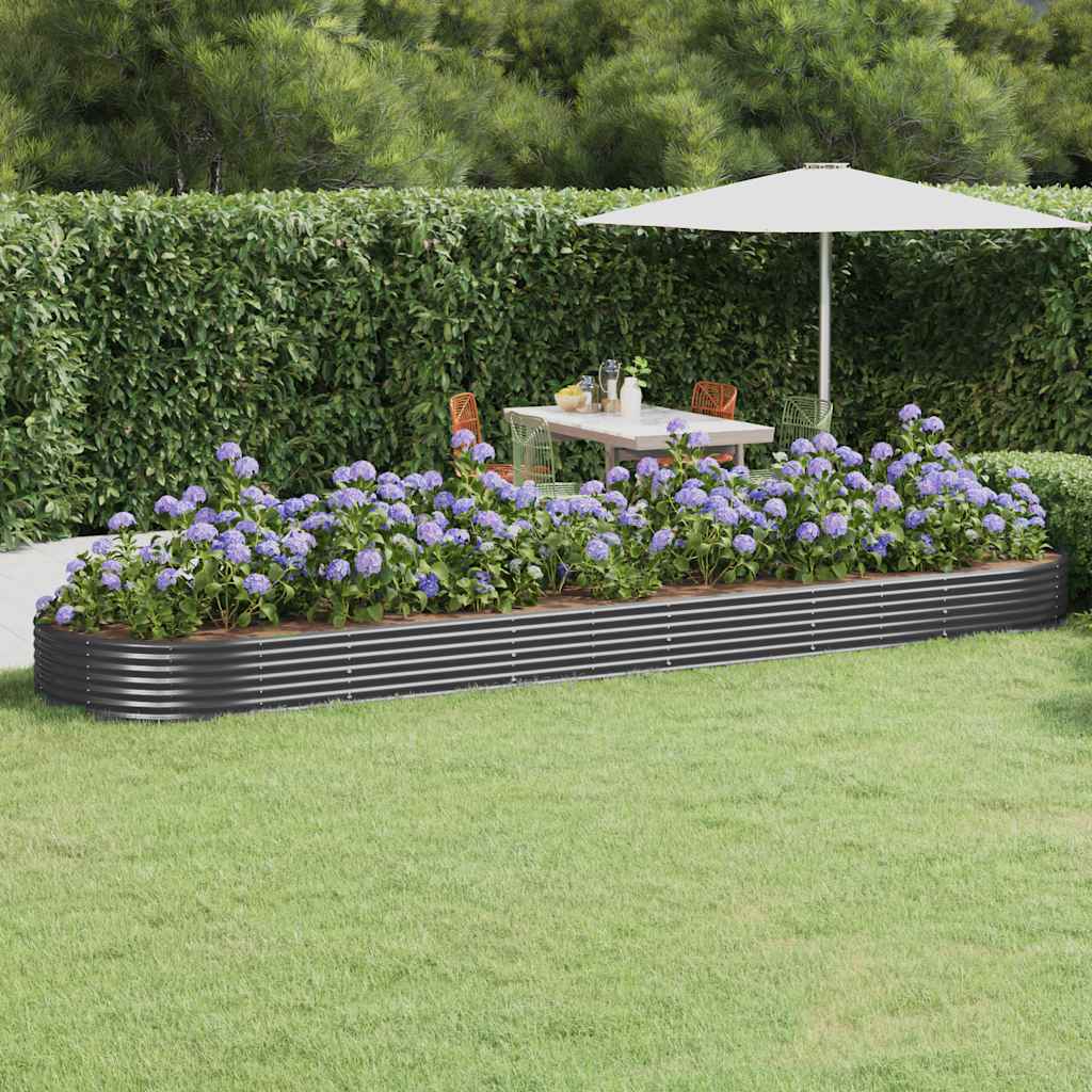 Letto da Giardino in Acciaio Zincato 523x140x36 cm Antracite 319046
