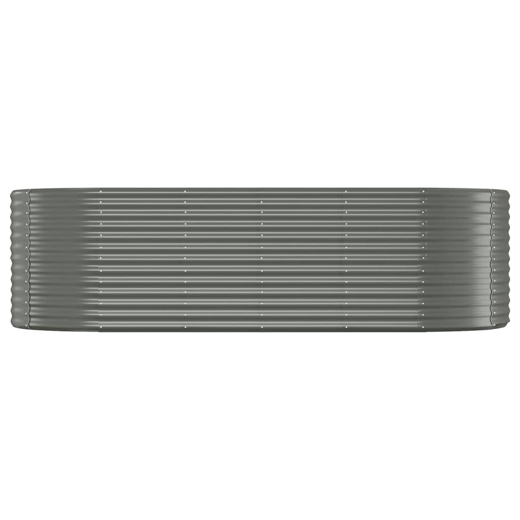 Vassoio per fioriera aiuola rialzata piante fiori terrazza giardino giardino acciaio verniciato a polvere 249 x 100 x 68 cm grigio 02_0039612