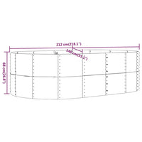 Letto Giardino Acciaio Zincato 212x140x68cm Argento 319097