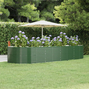 Fioriera Giardino Verde 367x140x68cm Acciaio Verniciato Polvere cod mxl 66741