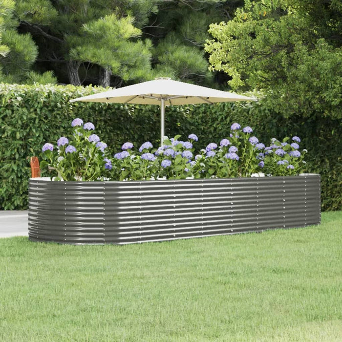 Letto Giardino Acciaio Zincato 367x140x68 cm Grigio 319104
