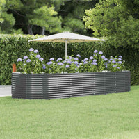 Vaso Giardino Antracite 367x140x68 Acciaio Verniciato a Polvere