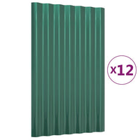 Pannelli Tetto 12pz Acciaio Verniciato a Polvere Verde 60x36 cm cod mxl 68640
