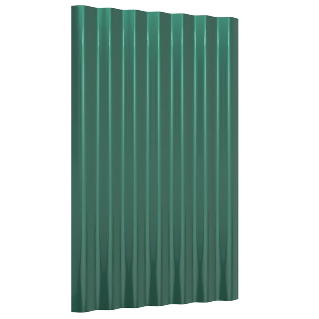 Pannelli Tetto 12pz Acciaio Verniciato a Polvere Verde 60x36 cm cod mxl 68640