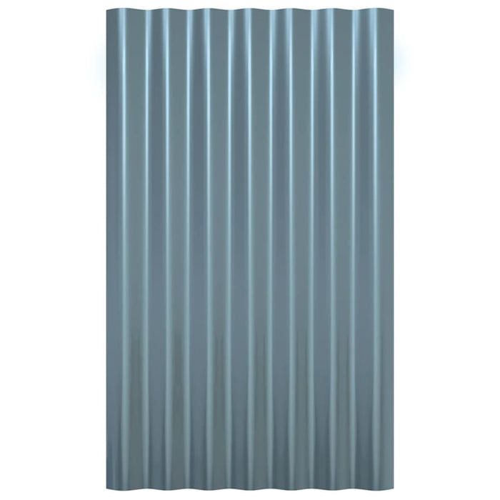 Pannelli Tetto 12pz Acciaio Verniciato a Polvere Grigio 60x36cm 319124