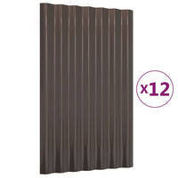 Pannelli Tetto 12pz Acciaio Verniciato Polvere Marrone 60x36 cm cod mxl 67574