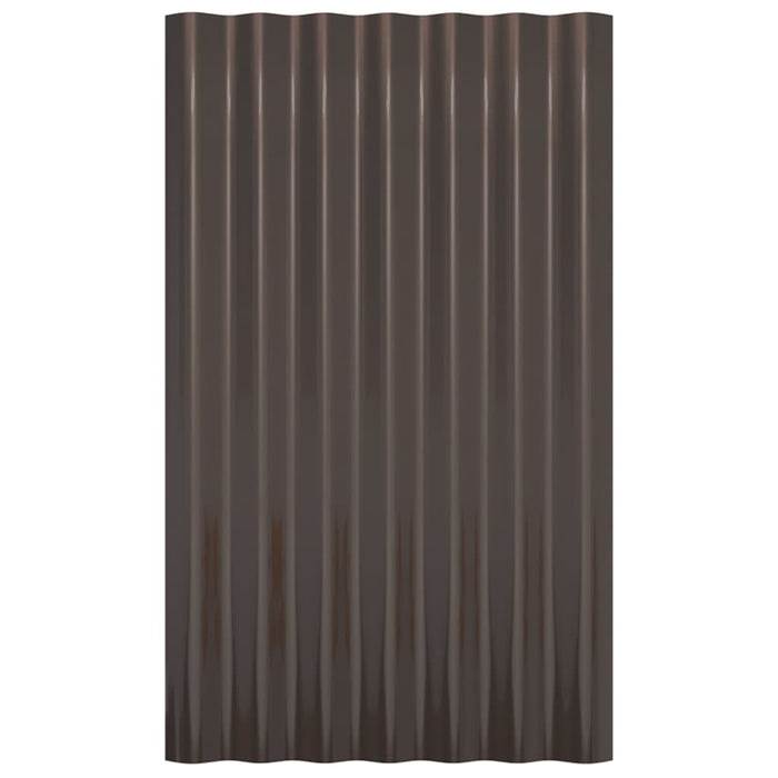 Pannelli Tetto 12pz Acciaio Zincato Marrone 60x36 cm 319125