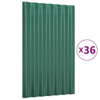 Pannelli Tetto 36pz Acciaio Verniciato a Polvere Verde 60x36 cm cod mxl 58183
