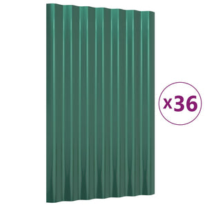 Pannelli Tetto 36pz Acciaio Verniciato a Polvere Verde 60x36 cm cod mxl 58183