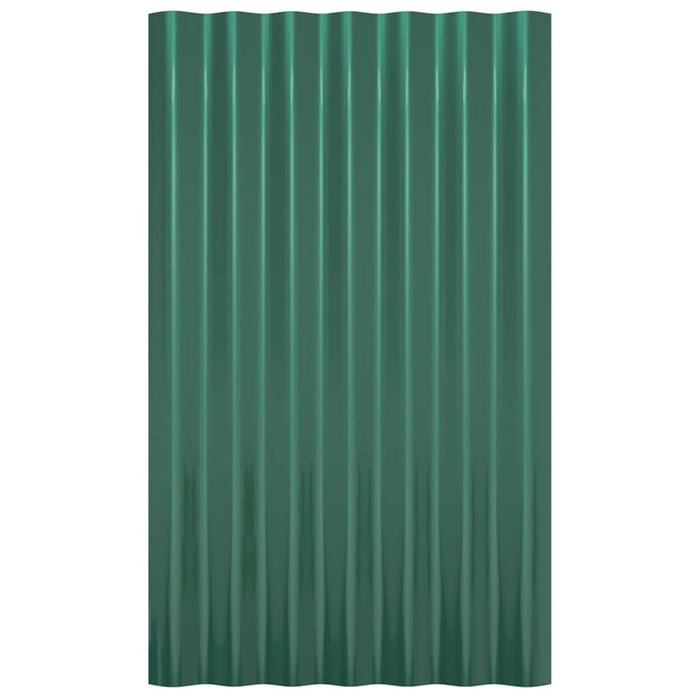 Pannelli Tetto 36pz Acciaio Verniciato a Polvere Verde 60x36 cm cod mxl 58183
