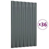 Pannelli Tetto 36pz Acciaio Verniciato Polvere 60x36 Antracite cod mxl 60079