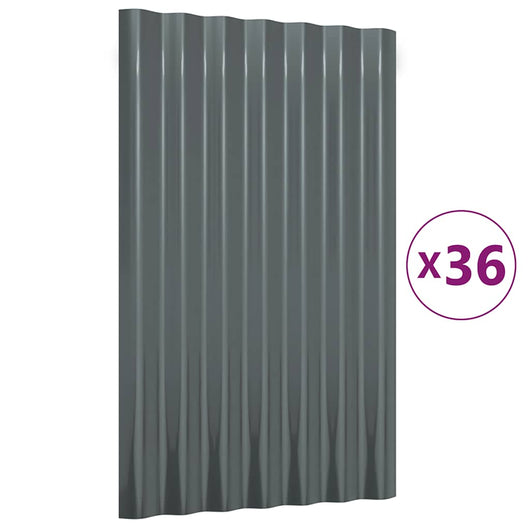 Pannelli Tetto 36pz Acciaio Verniciato Polvere 60x36 Antracite cod mxl 60079