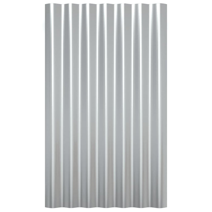 Pannelli Tetto 36pz Acciaio Zincato Argento 60x36 cm 319132