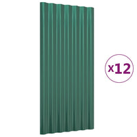 Pannelli Tetto 12pz Acciaio Zincato Verde 80x36 cm 319133