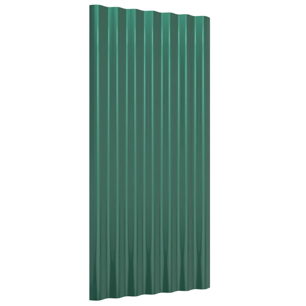Pannelli Tetto 12pz Acciaio Verniciato a Polvere Verde 80x36 cm cod mxl 72905