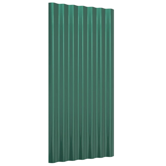 Pannelli Tetto 12pz Acciaio Verniciato a Polvere Verde 80x36 cm cod mxl 72905