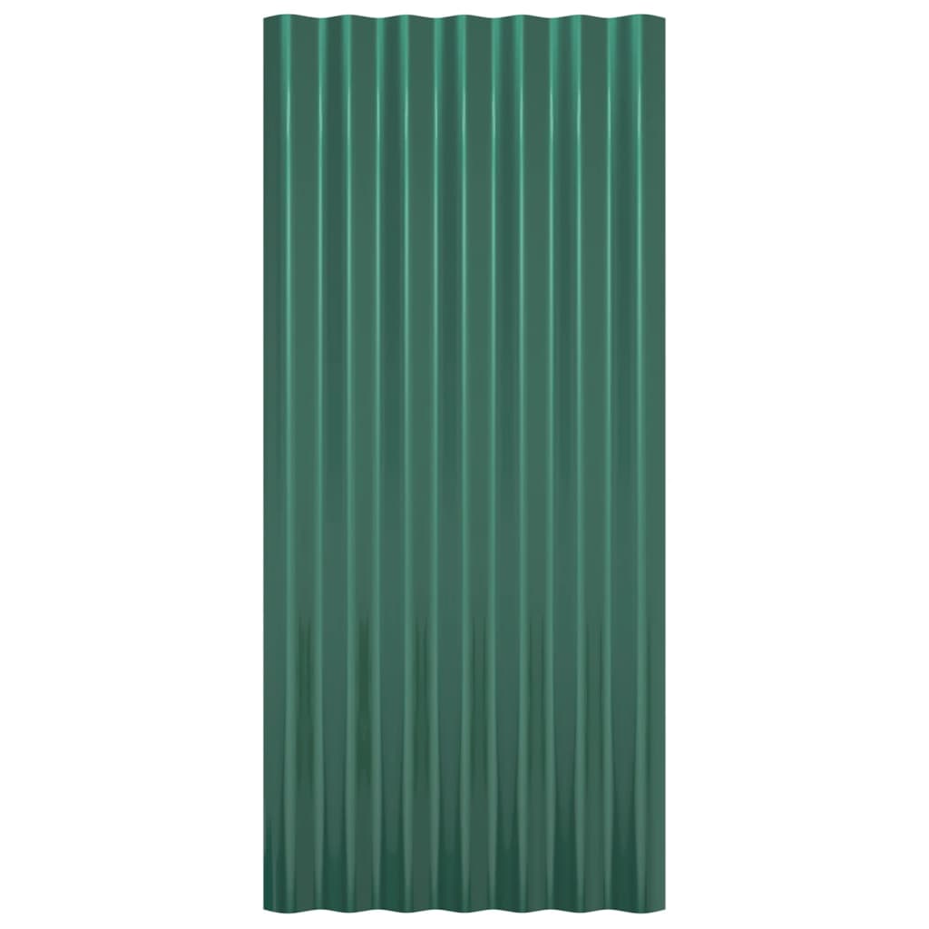 Pannelli Tetto 12pz Acciaio Verniciato a Polvere Verde 80x36 cm cod mxl 72905