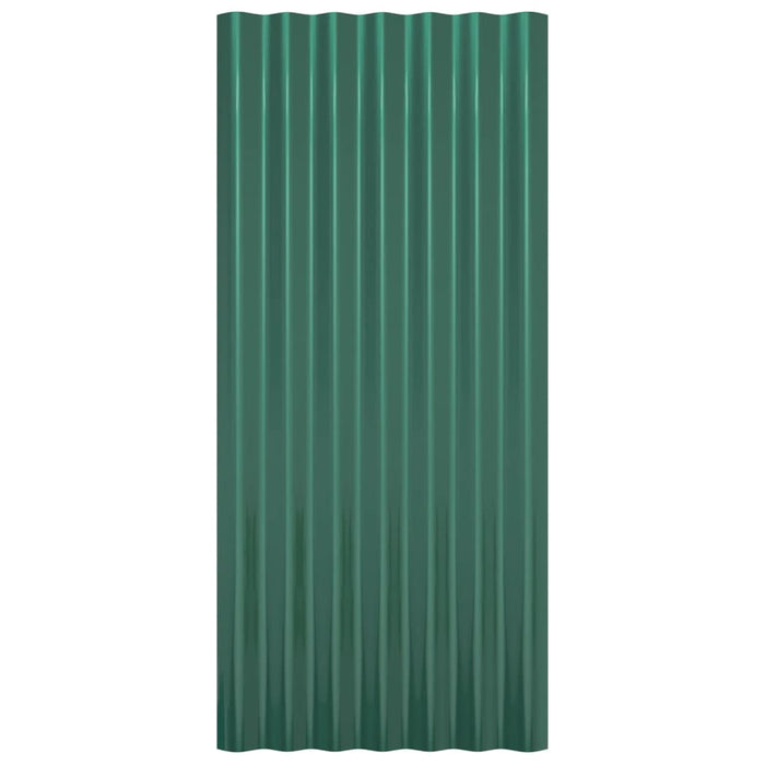 Pannelli Tetto 12pz Acciaio Zincato Verde 80x36 cm 319133